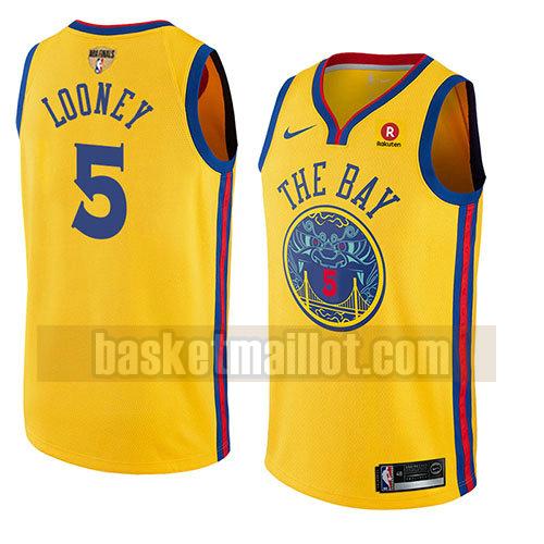 maillot nba golden state warriors ville 2017-18 homme Kevon Looney 5 d'or