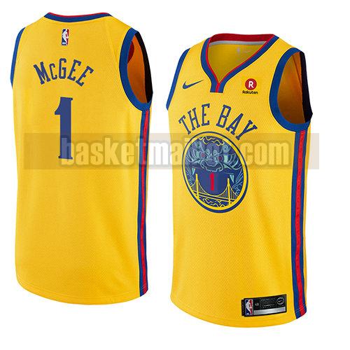 maillot nba golden state warriors ville 2018 homme Javale Mcgee 1 jaune