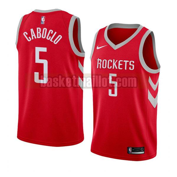 maillot nba houston rockets icône 2018 homme Bruno Caboclo 5 rouge