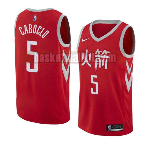 maillot nba houston rockets ville 2018 homme Bruno Caboclo 5 rouge