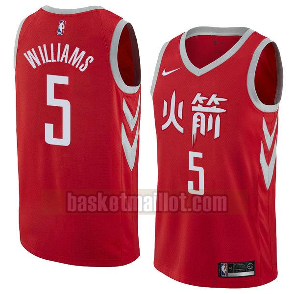 maillot nba houston rockets ville 2018 homme Troy Williams 5 rouge