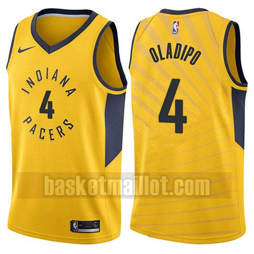maillot nba indiana pacers déclaration 2017-18 homme Victor Oladipo 4 jaune