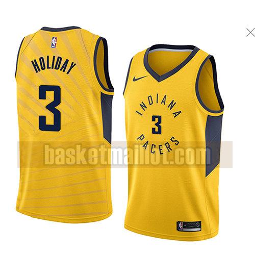 maillot nba indiana pacers déclaration 2018 homme Aaron Holiday 3 jaune