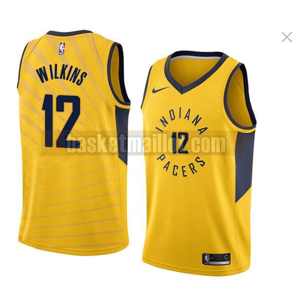 maillot nba indiana pacers déclaration 2018 homme Damien Wilkins 12 jaune