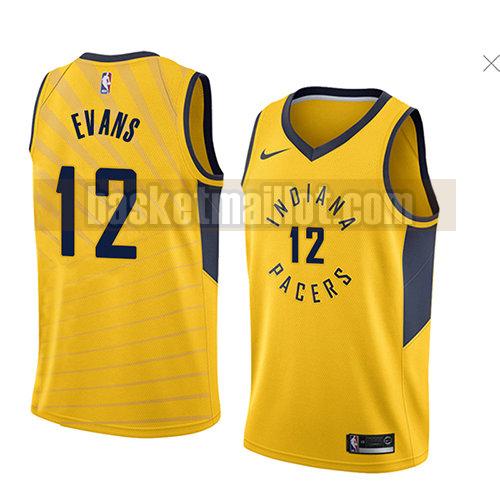 maillot nba indiana pacers déclaration 2018 homme Tyreke Evans 12 jaune