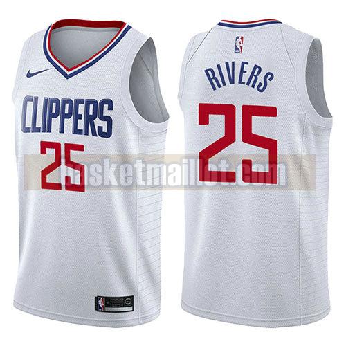 maillot nba los angeles clippers association 2017-18 homme Austin Rivers 25 blanc