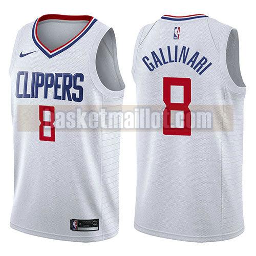 maillot nba los angeles clippers association 2017-18 homme Danilo Gallinari 8 blanc