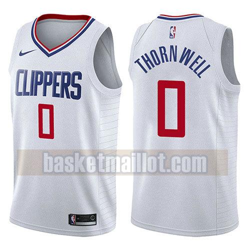 maillot nba los angeles clippers association 2017-18 homme Sindarius Thornwell 0 blanc