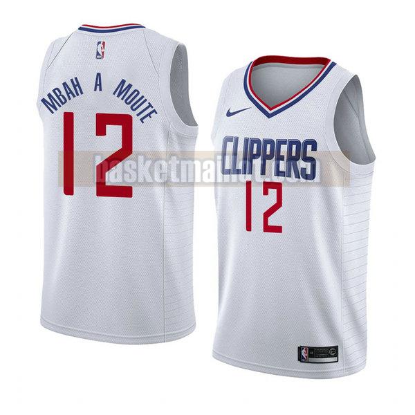 maillot nba los angeles clippers association 2018 homme Luc Mbah A Moute 12 blanc