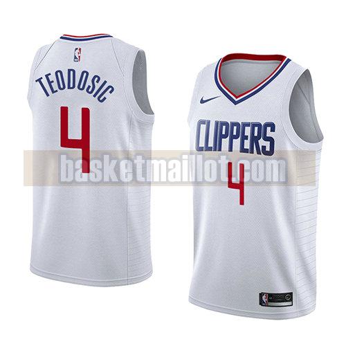 maillot nba los angeles clippers association 2018 homme Milos Teodosic 4 blanc