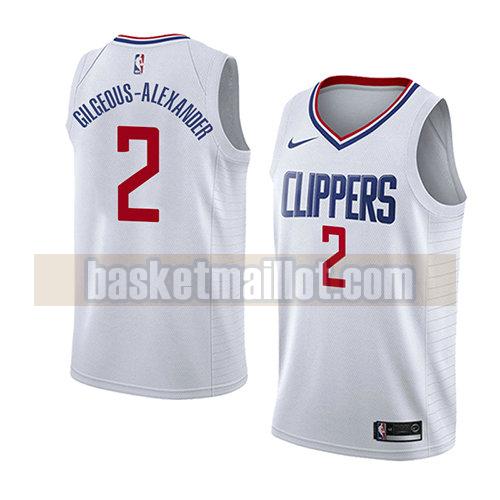 maillot nba los angeles clippers association 2018 homme Shai Gilgeous-Alexander 2 blanc