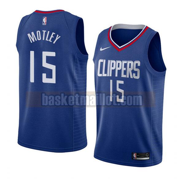 maillot nba los angeles clippers icône 2018 homme Johnathan Motley 15 bleu