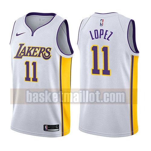 maillot nba los angeles lakers 2017-18 homme Brook Lopez 11 blanc