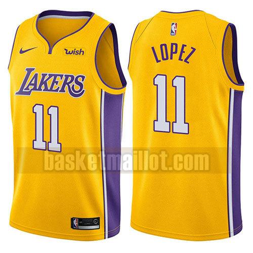 maillot nba los angeles lakers 2017-18 homme Brook Lopez 11 jaune
