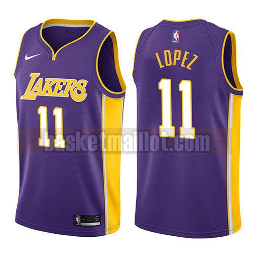 maillot nba los angeles lakers 2017-18 homme Brook Lopez 11 pourpre