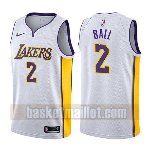 maillot nba los angeles lakers 2017-18 homme Lonzo Ball 2 blanc