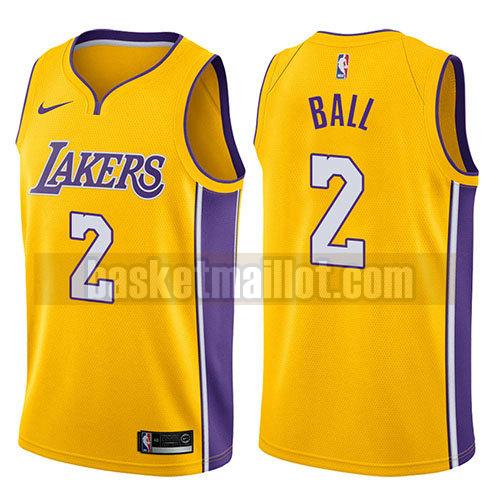 maillot nba los angeles lakers 2017-18 homme Lonzo Ball 2 jaune
