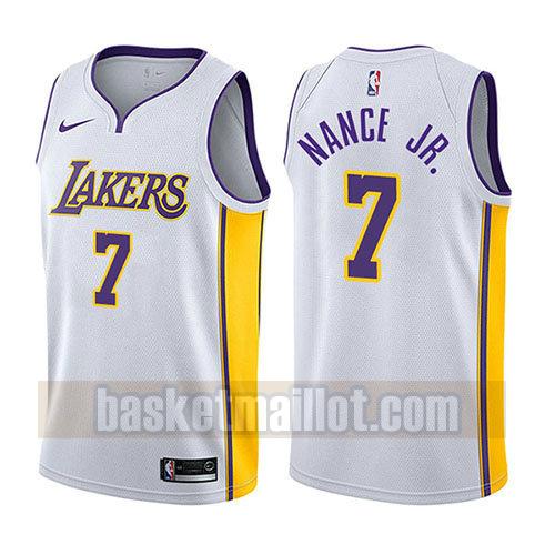 maillot nba los angeles lakers association 2017-18 homme Larry Nance 7 blanc