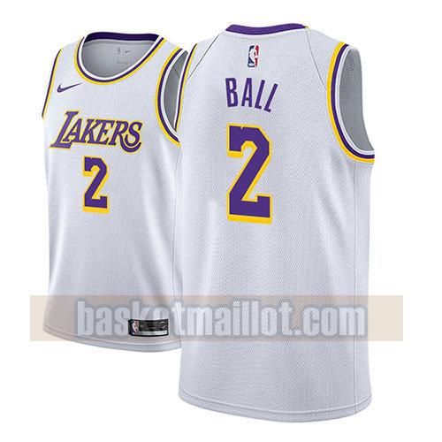 maillot nba los angeles lakers association 2018-19 homme Lonzo Ball 2 blanc