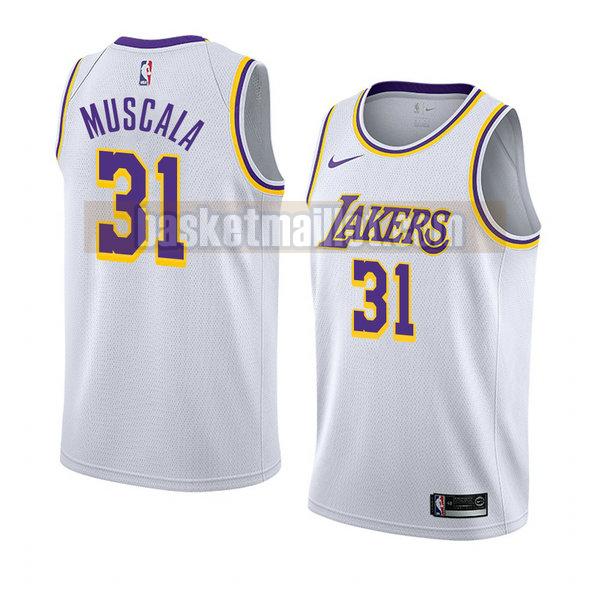 maillot nba los angeles lakers association 2018-19 homme Mike Muscala 31 blanc