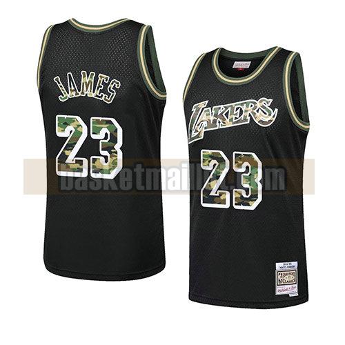 maillot nba los angeles lakers camouflage homme Lebron James 23 noir