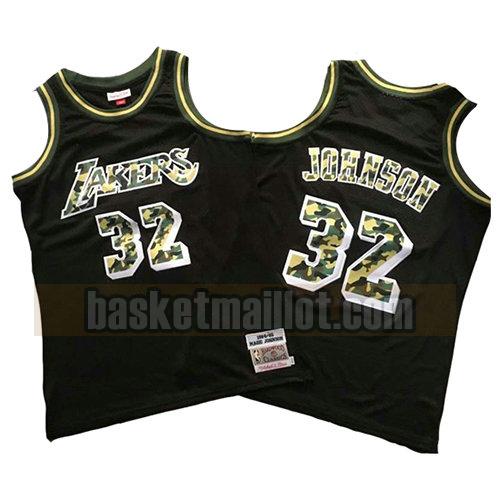 maillot nba los angeles lakers camouflage homme Magic Johnson 32 noir