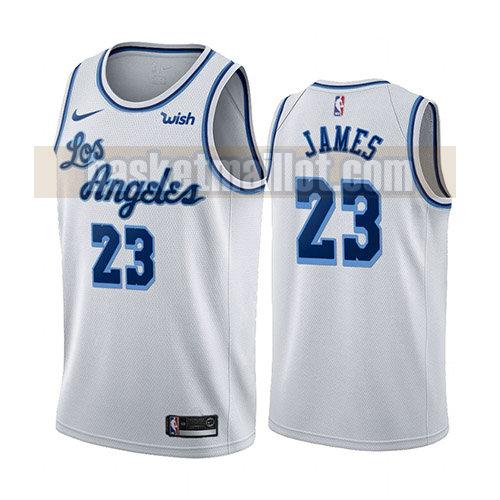 maillot nba los angeles lakers classic 2019-20 homme Lebron James 23 blanc