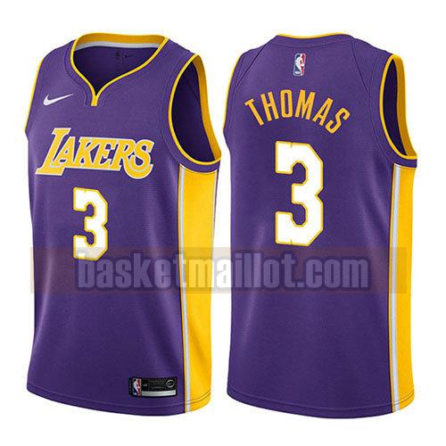 maillot nba los angeles lakers déclaration 2017-18 homme Isaiah Thomas 3 pourpre