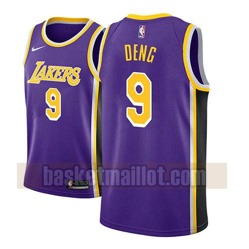 maillot nba los angeles lakers déclaration 2018-19 homme Luol Deng 9 pourpre
