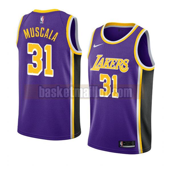 maillot nba los angeles lakers déclaration 2018-19 homme Mike Muscala 31 pourpre