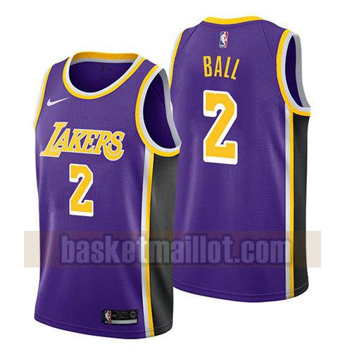 maillot nba los angeles lakers déclaration 2018 homme Lonzo Ball 2 pourpre