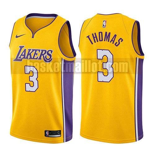 maillot nba los angeles lakers icône 2017-18 homme Isaiah Thomas 3 d'or