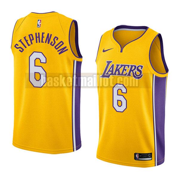 maillot nba los angeles lakers icône 2017-18 homme Lance Stephenson 6 d'or