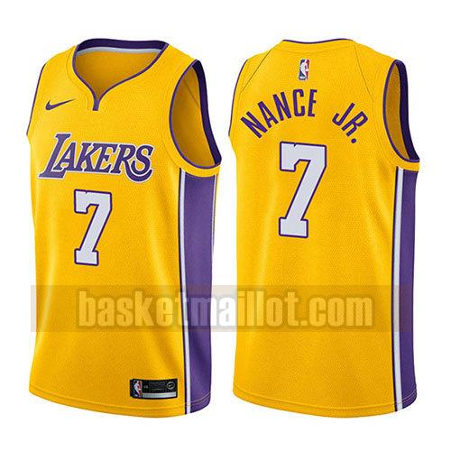 maillot nba los angeles lakers icône 2017-18 homme Larry Nance 7 d'or