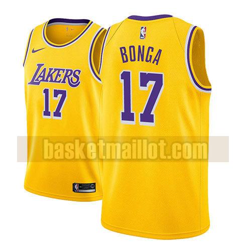maillot nba los angeles lakers icône 2018-19 homme Isaac Bonga 17 d'or