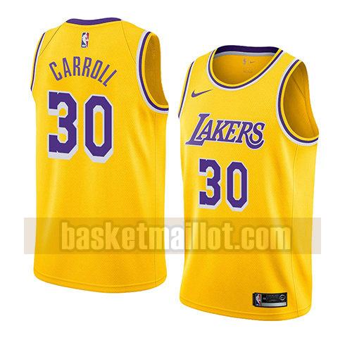 maillot nba los angeles lakers icône 2018-19 homme Jeffrey Carroll 30 d'or