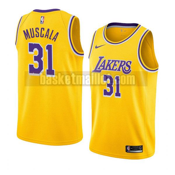 maillot nba los angeles lakers icône 2018-19 homme Mike Muscala 31 jaune