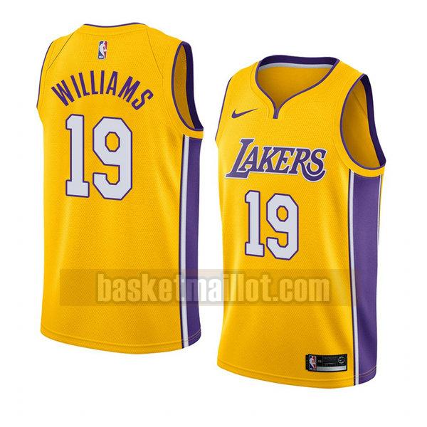 maillot nba los angeles lakers icône 2018 homme Johnathan Williams 19 d'or