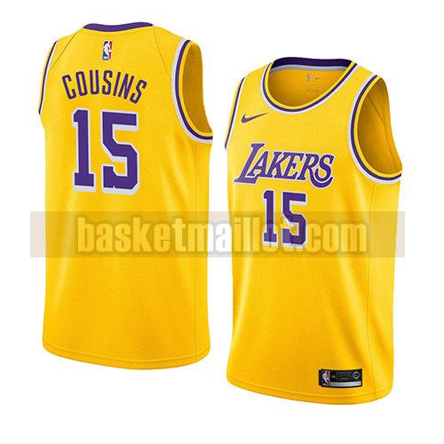 maillot nba los angeles lakers icône 2019-20 homme Demarcus Cousins 15 jaune