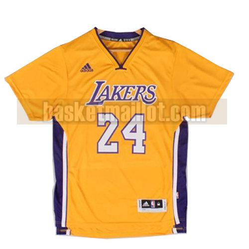 maillot nba los angeles lakers manche courte homme Lakers Kobe Bryant 24 jaune
