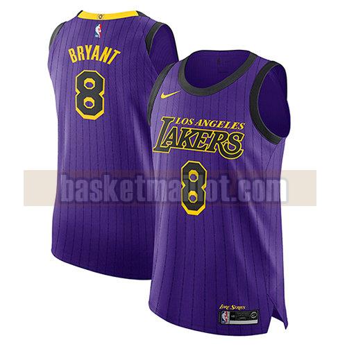 maillot nba los angeles lakers ville 2018-19 homme Kobe Bryant 8 pourpre
