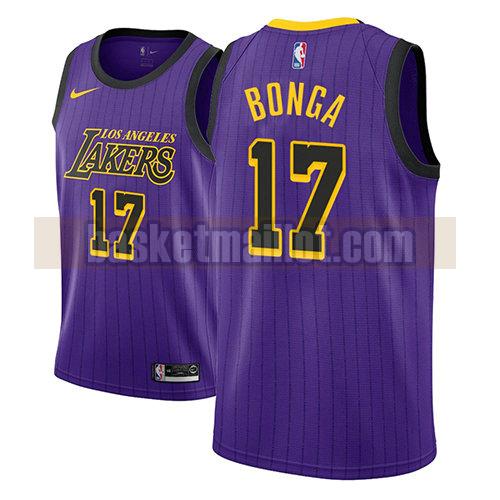 maillot nba los angeles lakers ville 2018 homme Isaac Bonga 17 pourpre