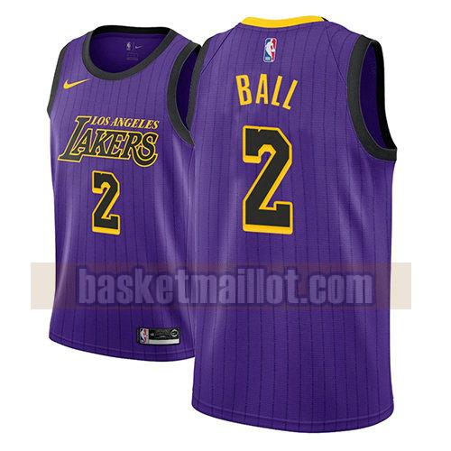 maillot nba los angeles lakers ville 2018 homme Lonzo Ball 2 pourpre