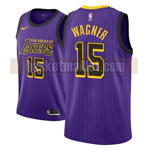 maillot nba los angeles lakers ville 2018 homme Moritz Wagner 15 pourpre