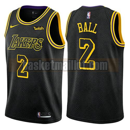 maillot nba los angeles lakers ville homme Lonzo Ball 2 noir