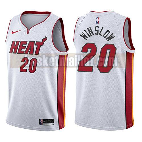 maillot nba miami heat association 2017-18 homme Justise Winslow 20 blanc