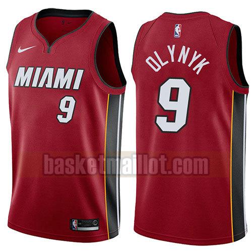 maillot nba miami heat déclaration 2017-18 homme Kelly Olynyk 9 rouge