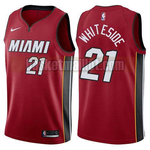 maillot nba miami heat déclaration 2018 homme Hassan Whiteside 21 rouge