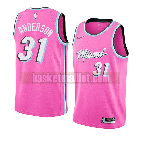 maillot nba miami heat earned 2018-19 homme Ryan Anderson 31 rosa