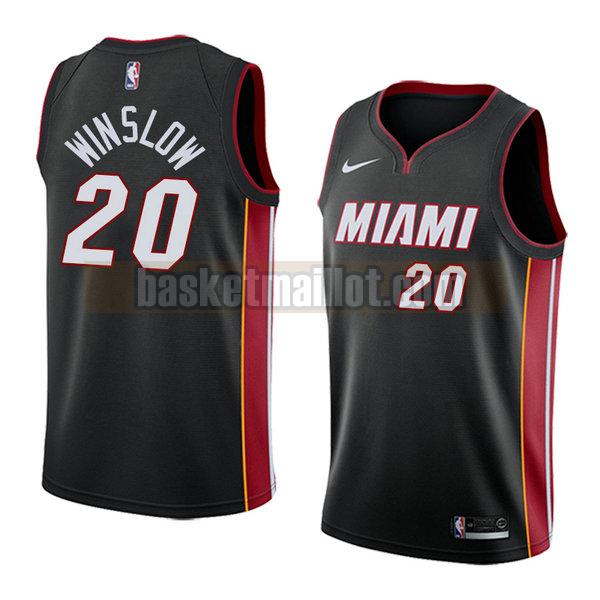 maillot nba miami heat icône 2018 homme Justise Winslow 20 noir